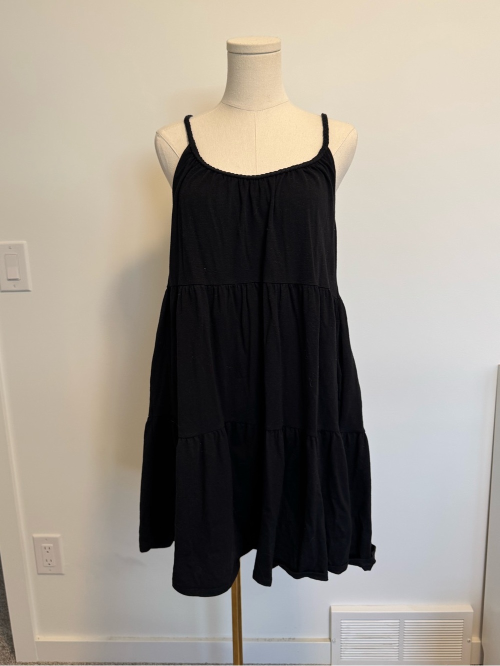Old Navy Black Tiered Spaghetti-Strap Mini Dress